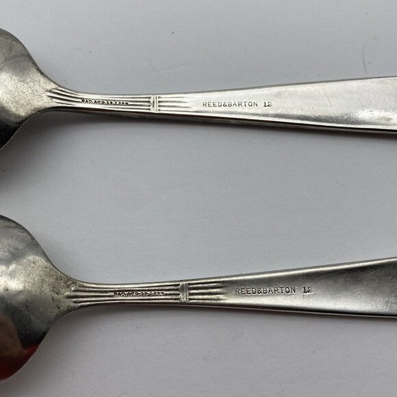 Reed & Barton Silver Plated Tablespoon Serving Spoons Set 2 Italian 1885 8.25” - Picture 6 of 9